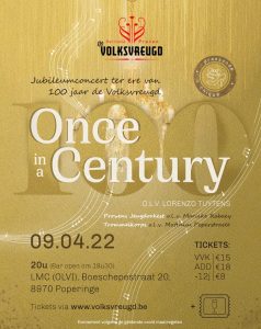 Jubileumconcert Once in a Century 9 april 2022